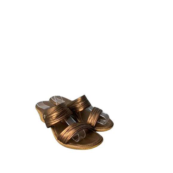 Damiani Womens Copper Wedge Sandals Size 9 - Picture 1 of 8